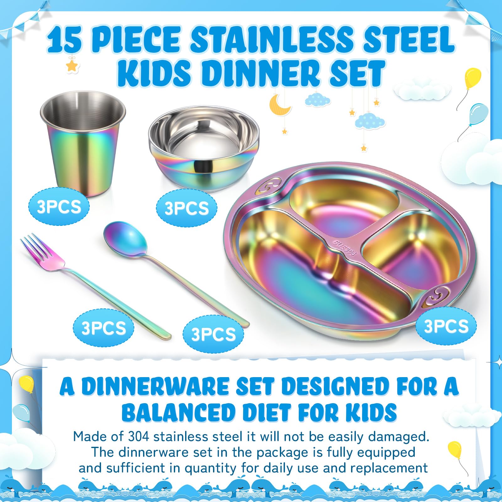 Tioncy rainbow cup provides easy grip and spill-resistant use for toddlers.