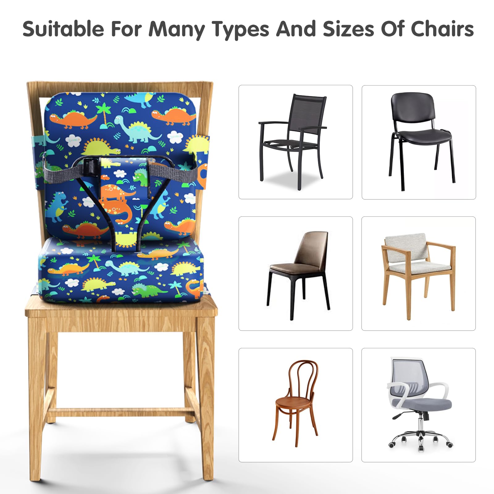 TIOPSUUO dark-blue booster seat adds style to restaurants and homes.