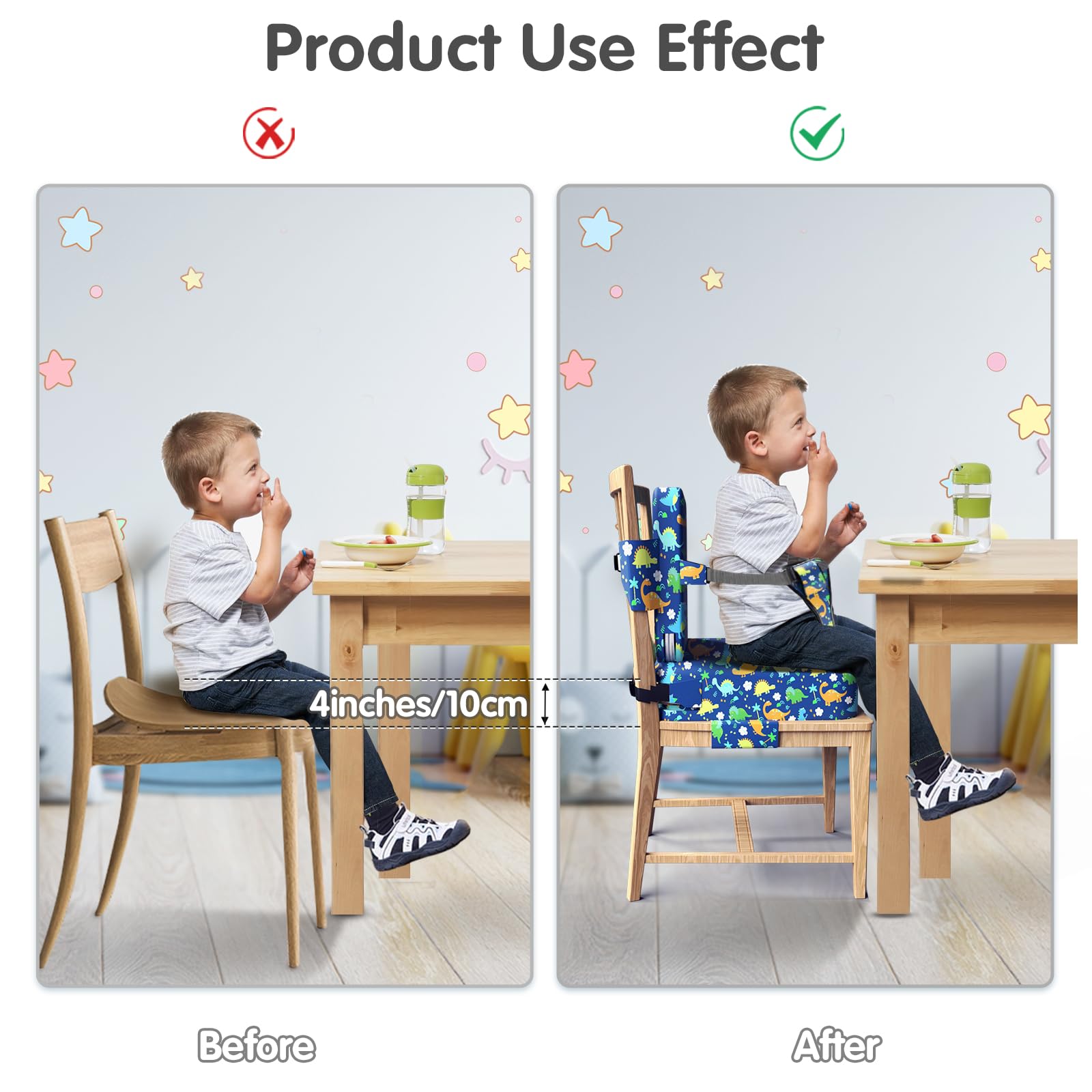 TIOPSUUO booster seat waterproof cover wipes clean after meals.