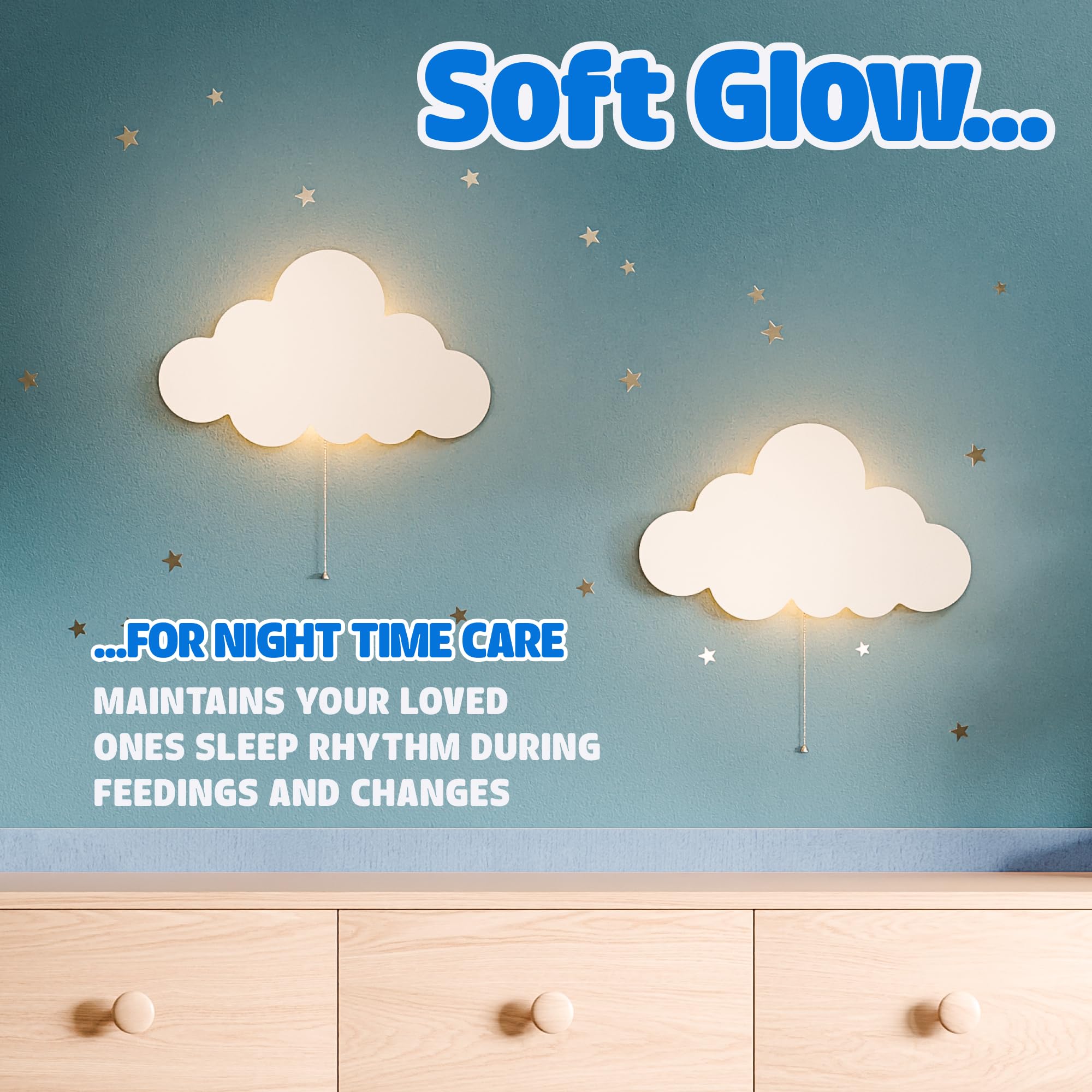 Tip perk Floating Cloud Wall Lamp wall-mount setup shown for easy hanging