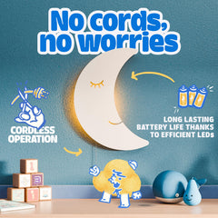 Tip perk Moon Lamp in baby nursery provides soft, calming light