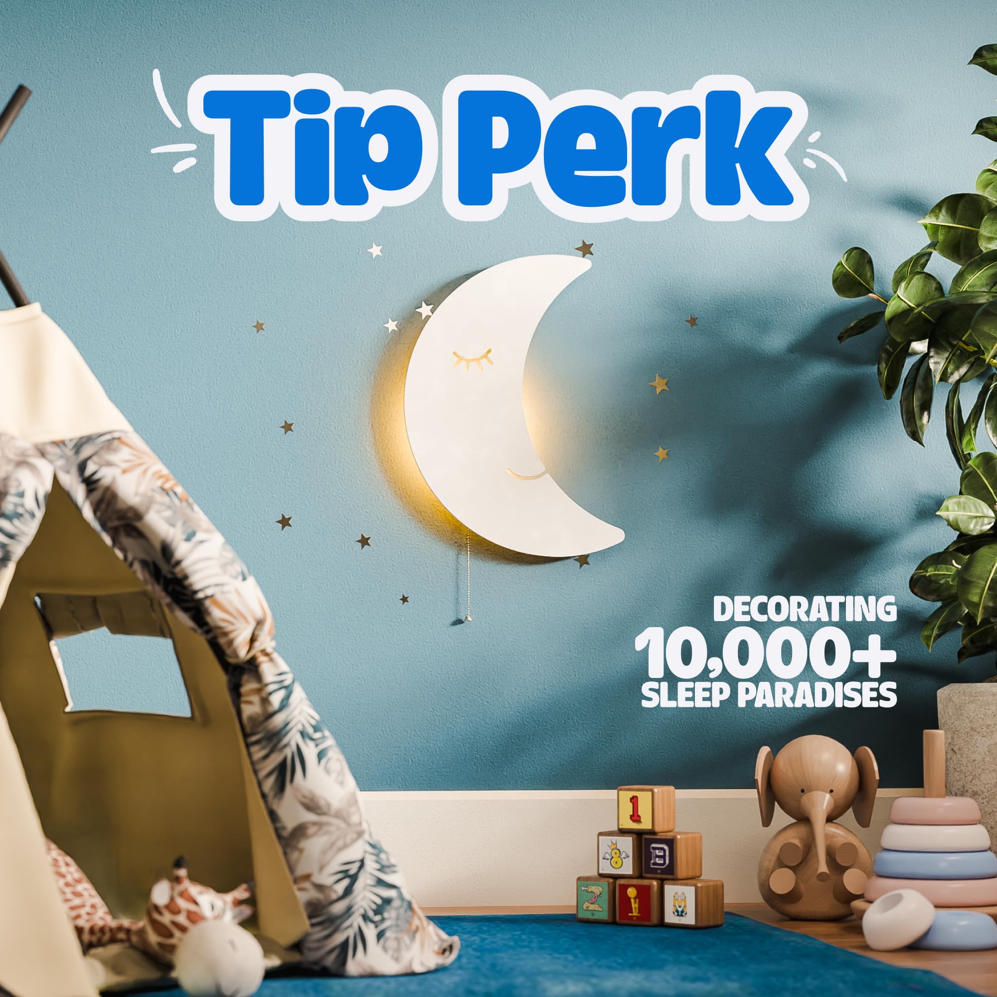 Tip perk Moon Lamp close-up shows energy-efficient LED lighting