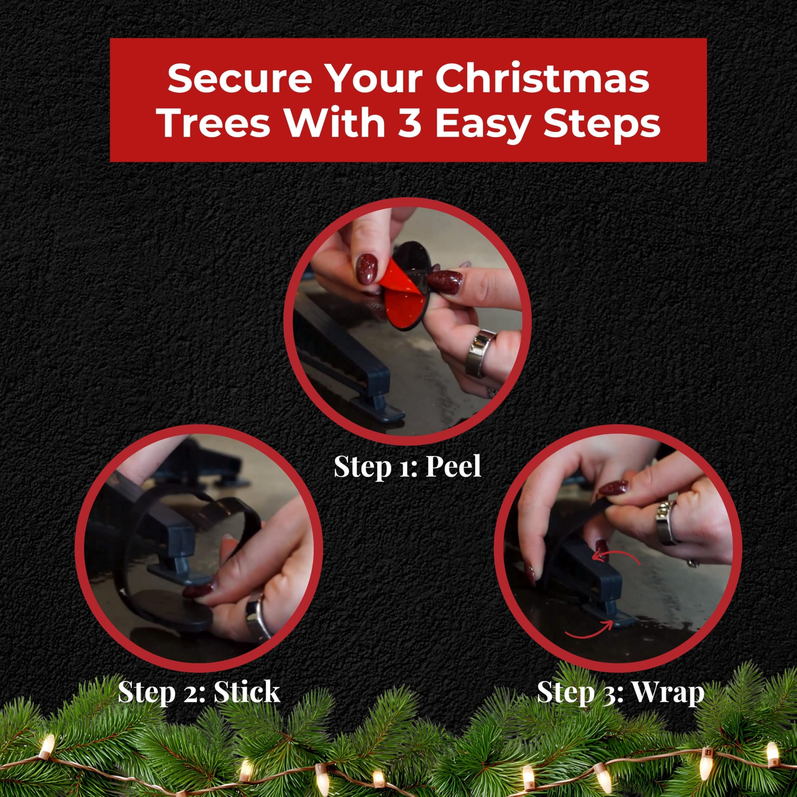 TipNot anchors stabilizing a multi-legged tree on a living room floor