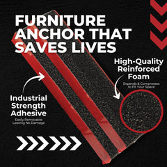 TipNot anti-tip anchors protect TV stands and cabinets from tipping.