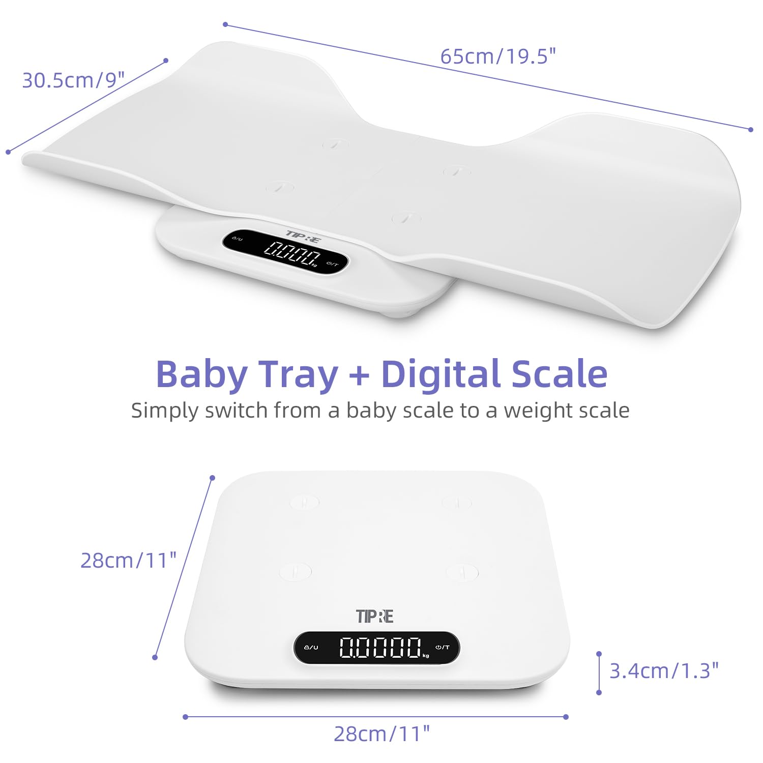 TIPRE unit conversion supports lb, kg, st:lb, and lb:oz for flexible use
