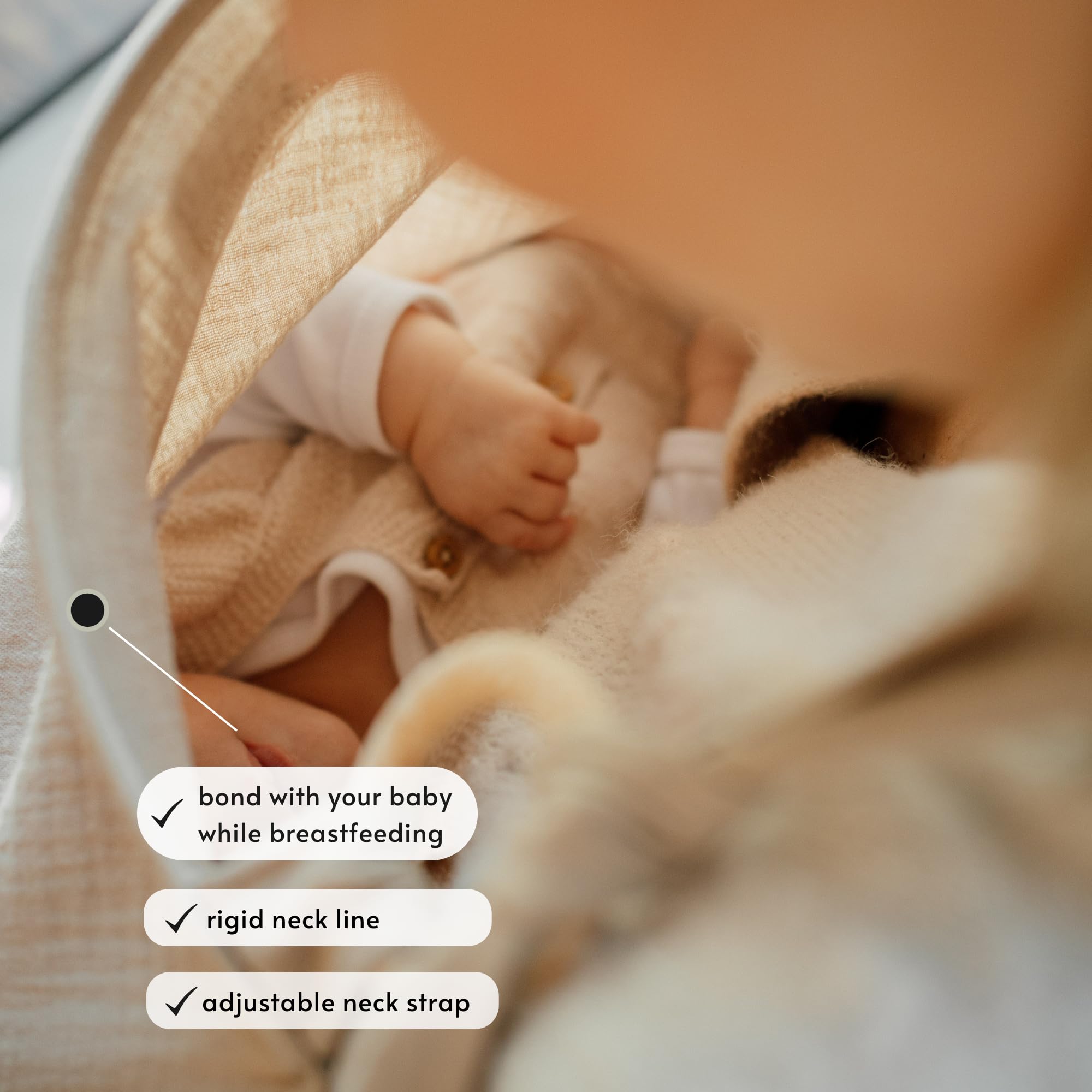 TISU breathable muslin fabric keeps mom and baby cool during feeds