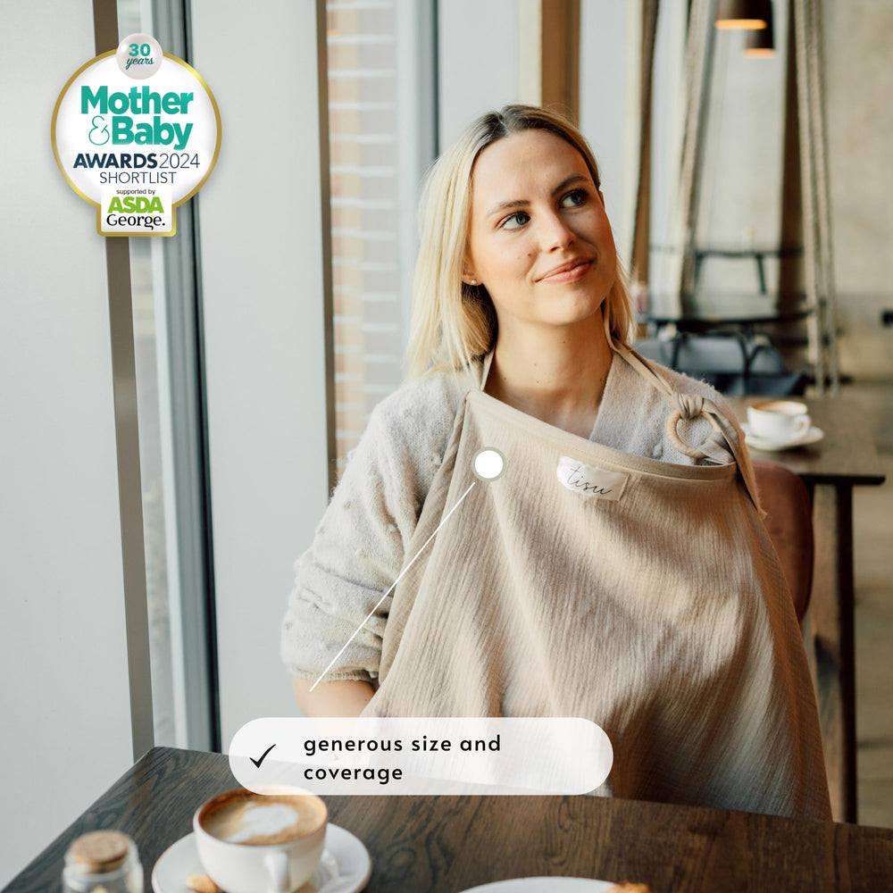 TISU muslin nursing apron with breathable fabric for visibility