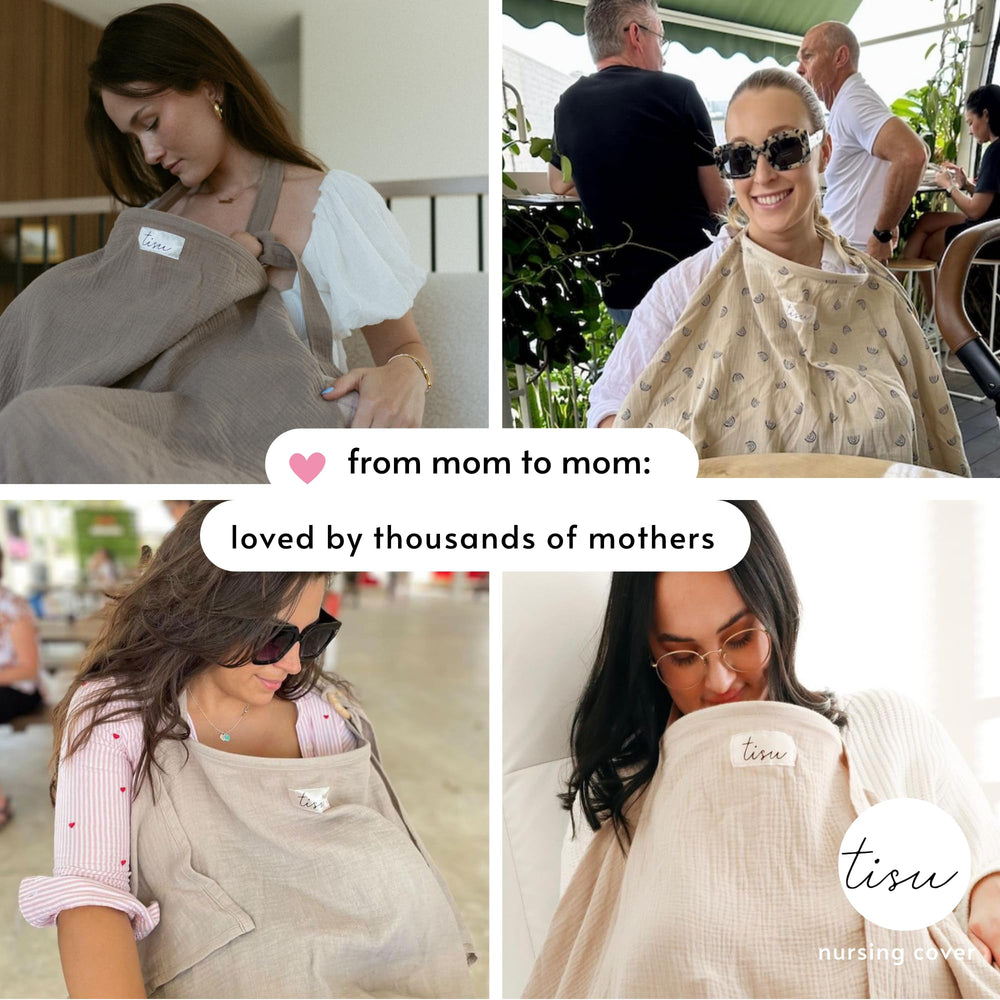 TISU rigid neckline and adjustable strap allow eye contact while feeding