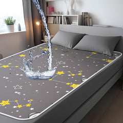 Tisancy doubleside waterproof bed pad top view keeps sheets dry for undisturbed sleep.