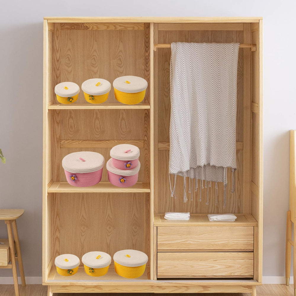 Tissting diaper storage basket supports nursery organization.