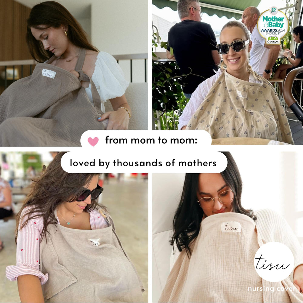 TISU easy-care nursing cover is machine washable at 30°C for busy parents.