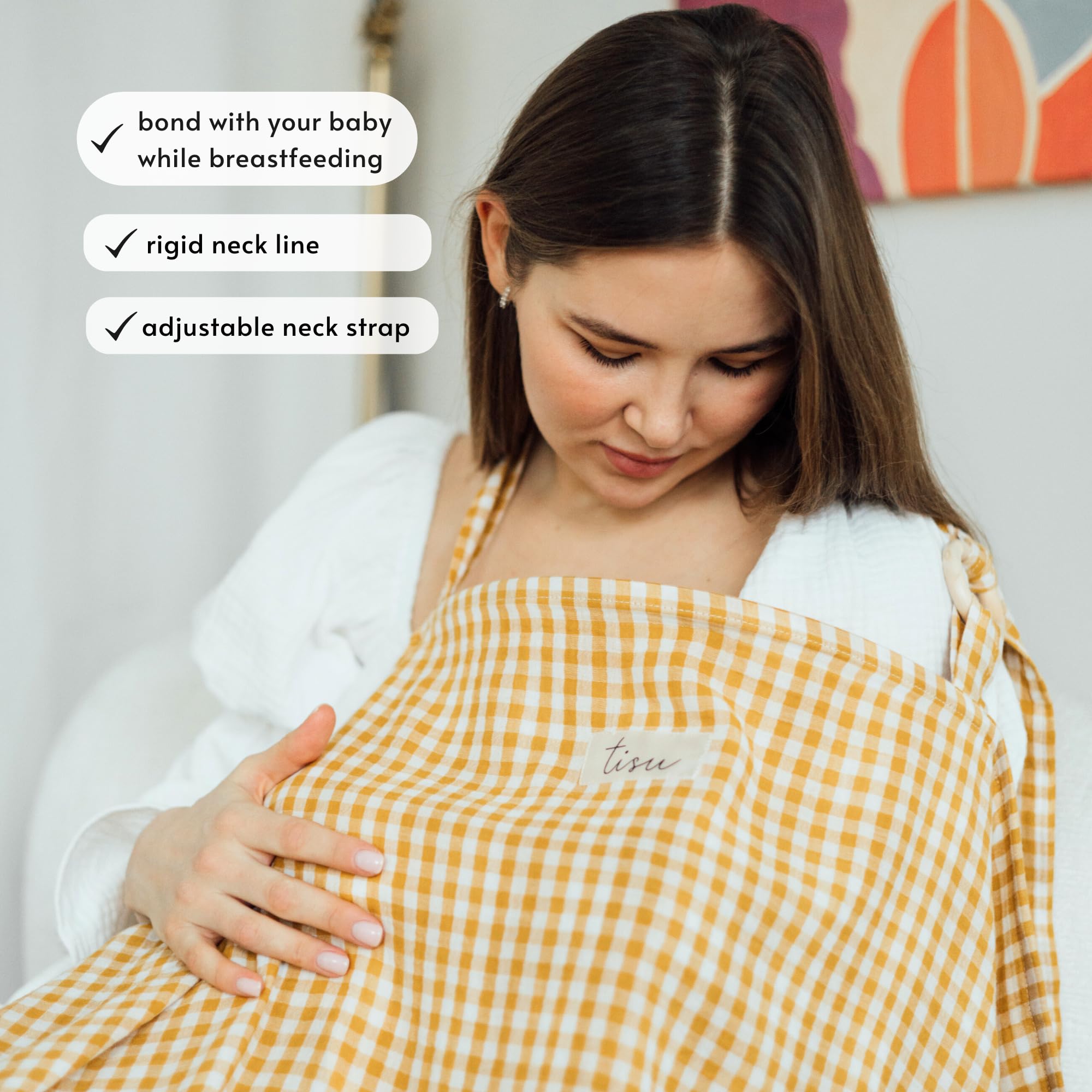 TISU nursing cover for pumping offers discreet, hands-free use.