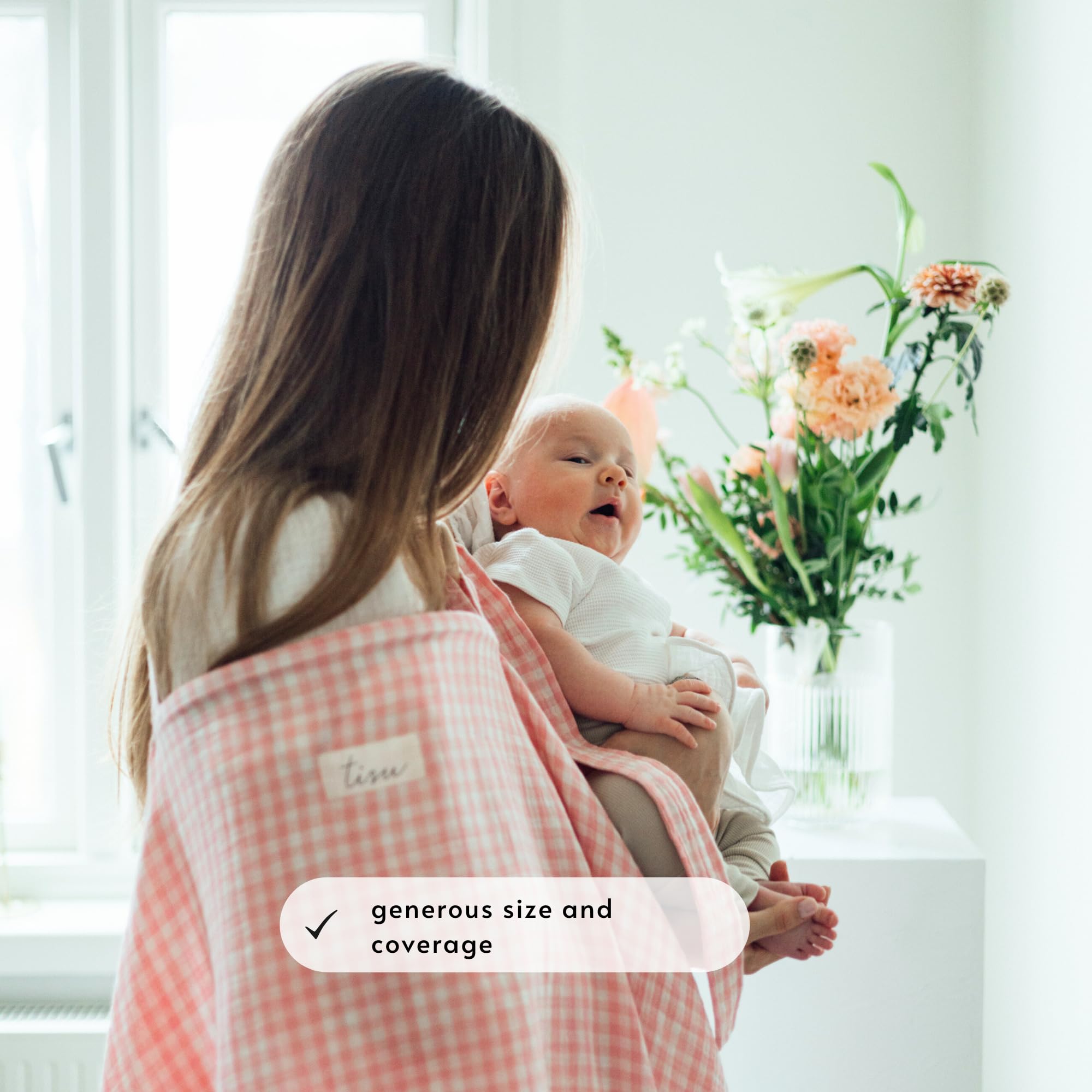 TISU nursing cover doubles as a stroller cover for shade and sleep.