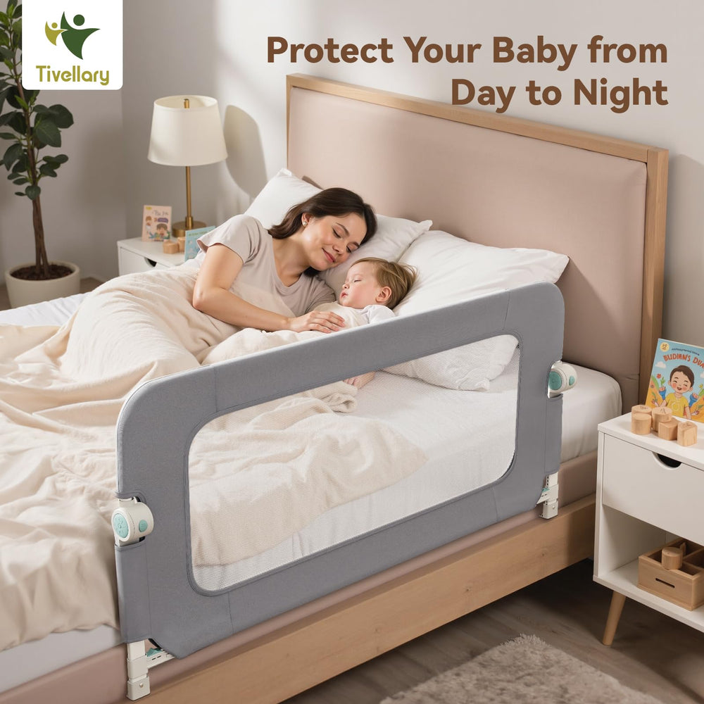 Tivellary bed rail swing-down entry for easy nighttime access.