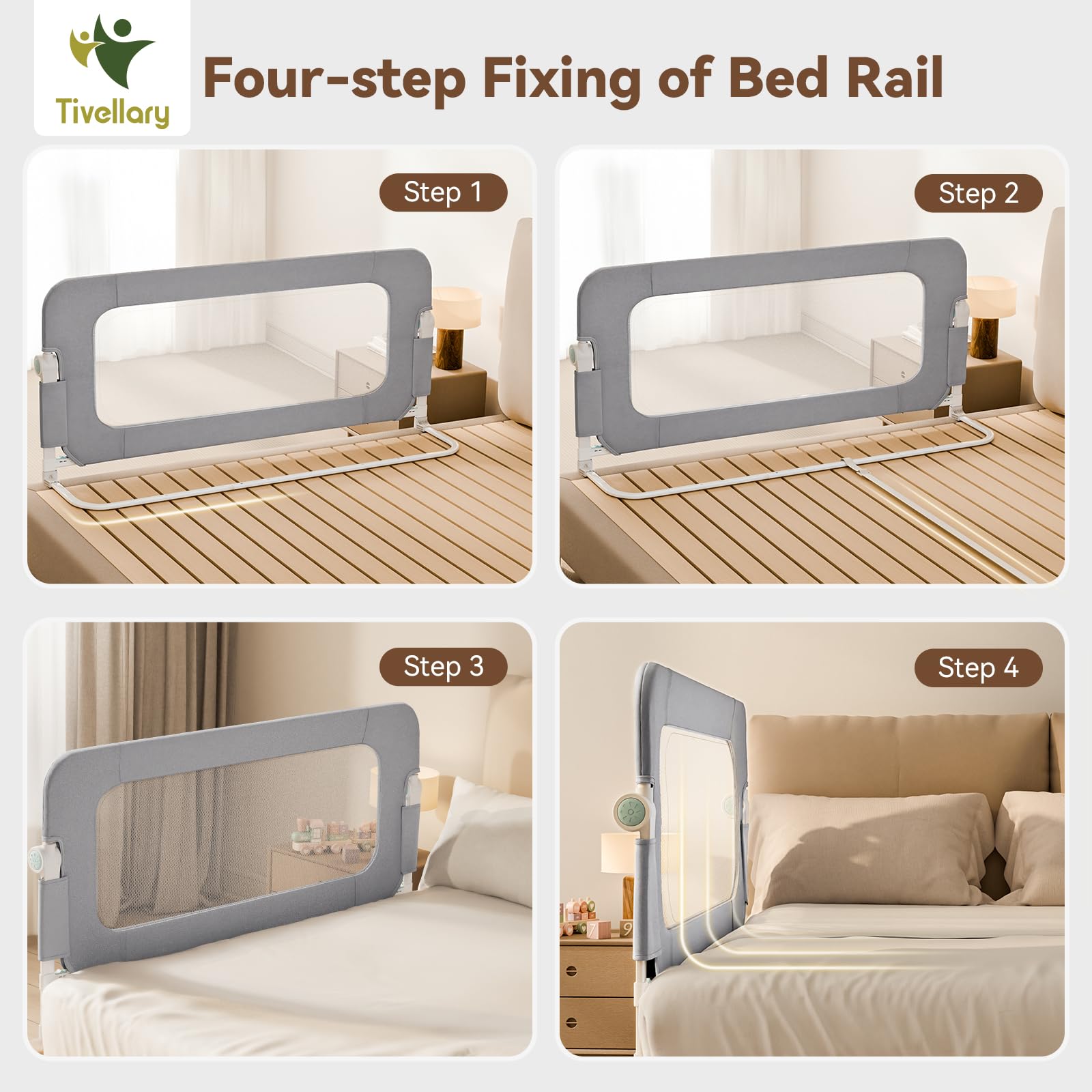 Tivellary compatible with twin through king beds for versatile use.