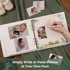 Forest design spine of Tivellary baby book for stylish shelf presence