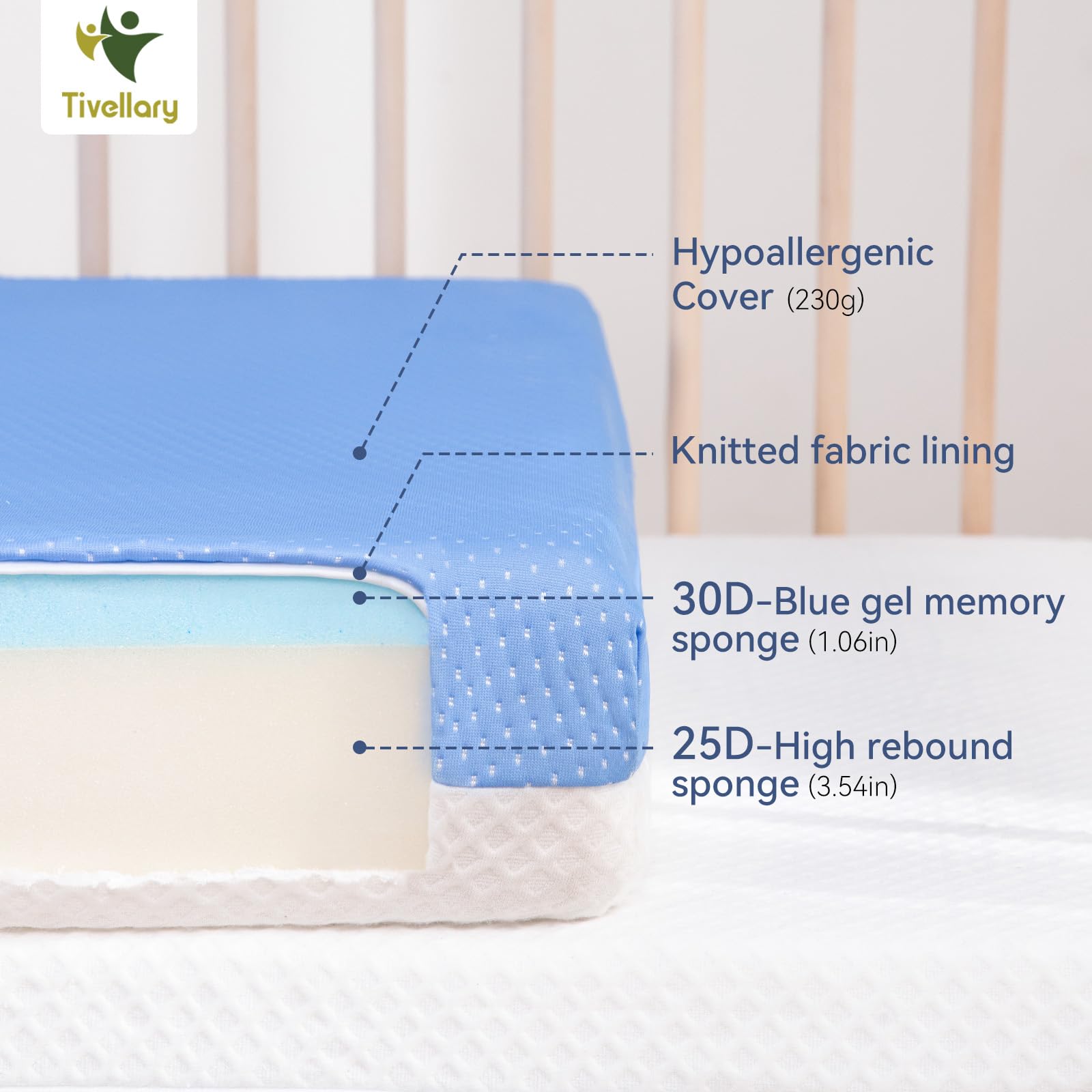Tivellary memory foam toddler side offers plush comfort.