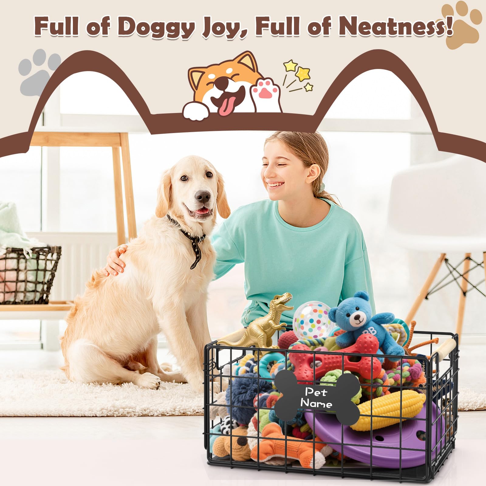 Spacious Tivray toy bin in the living room keeps toys organized.