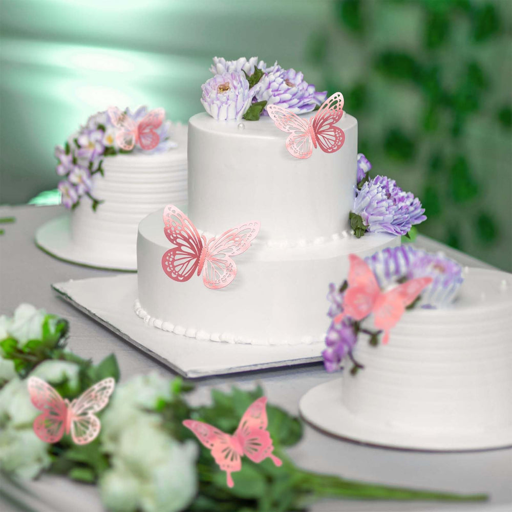 Tixiquns laser pink butterfly bouquet garland decor for festive displays.