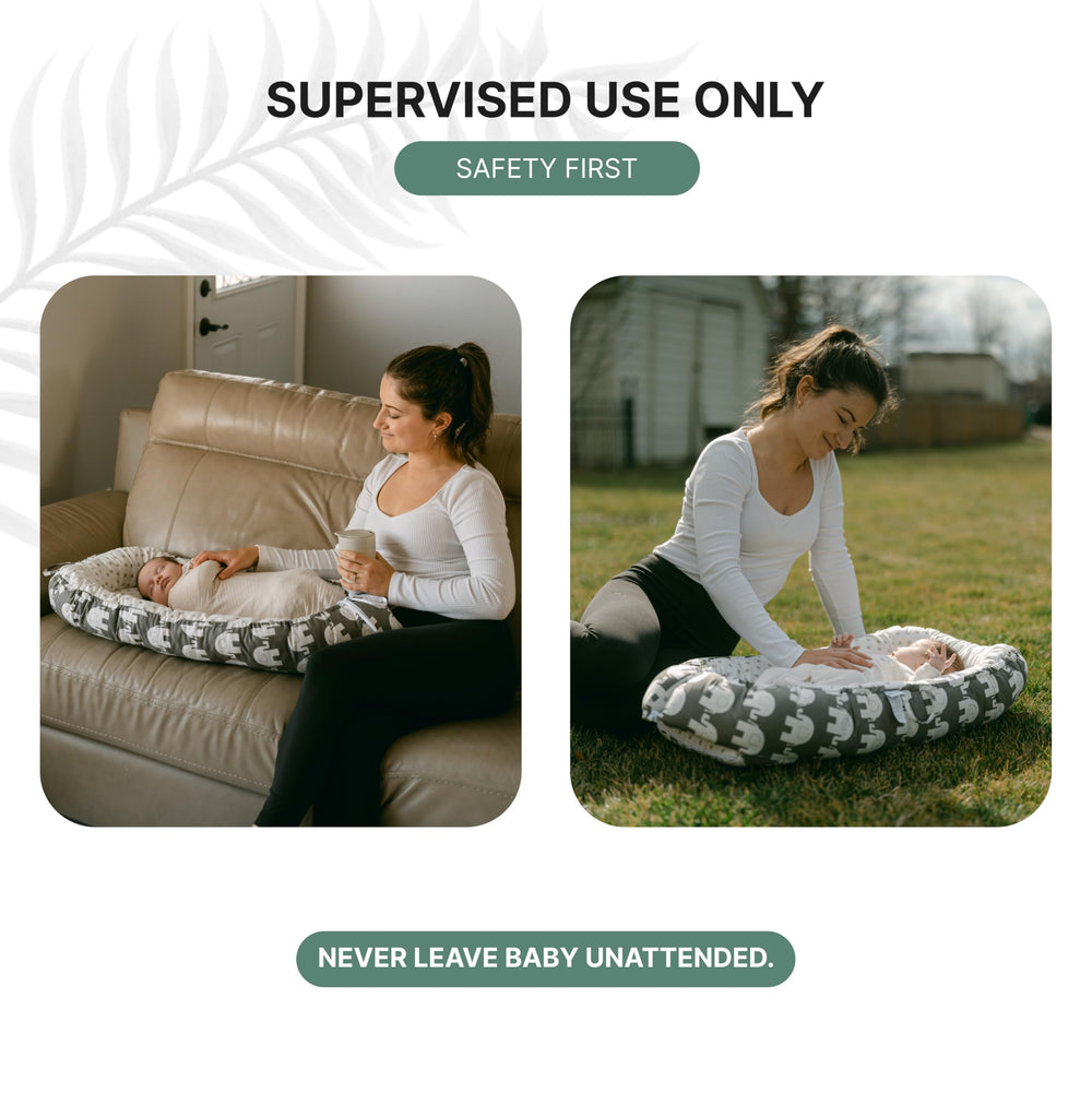 Breathable cotton cover helps keep baby comfortable.