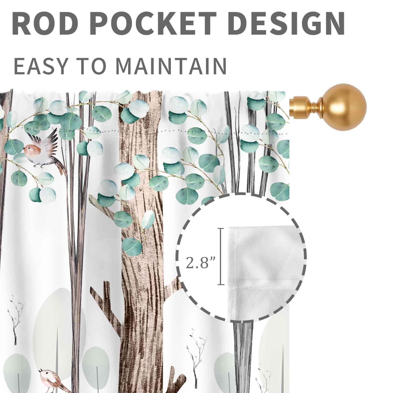 TKUYO kids room blackout curtains block 50-70% sunlight for better naps.