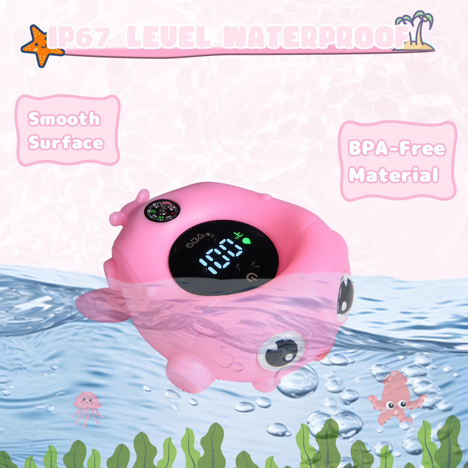 TKY water temperature readout helps you adjust bath water precisely.