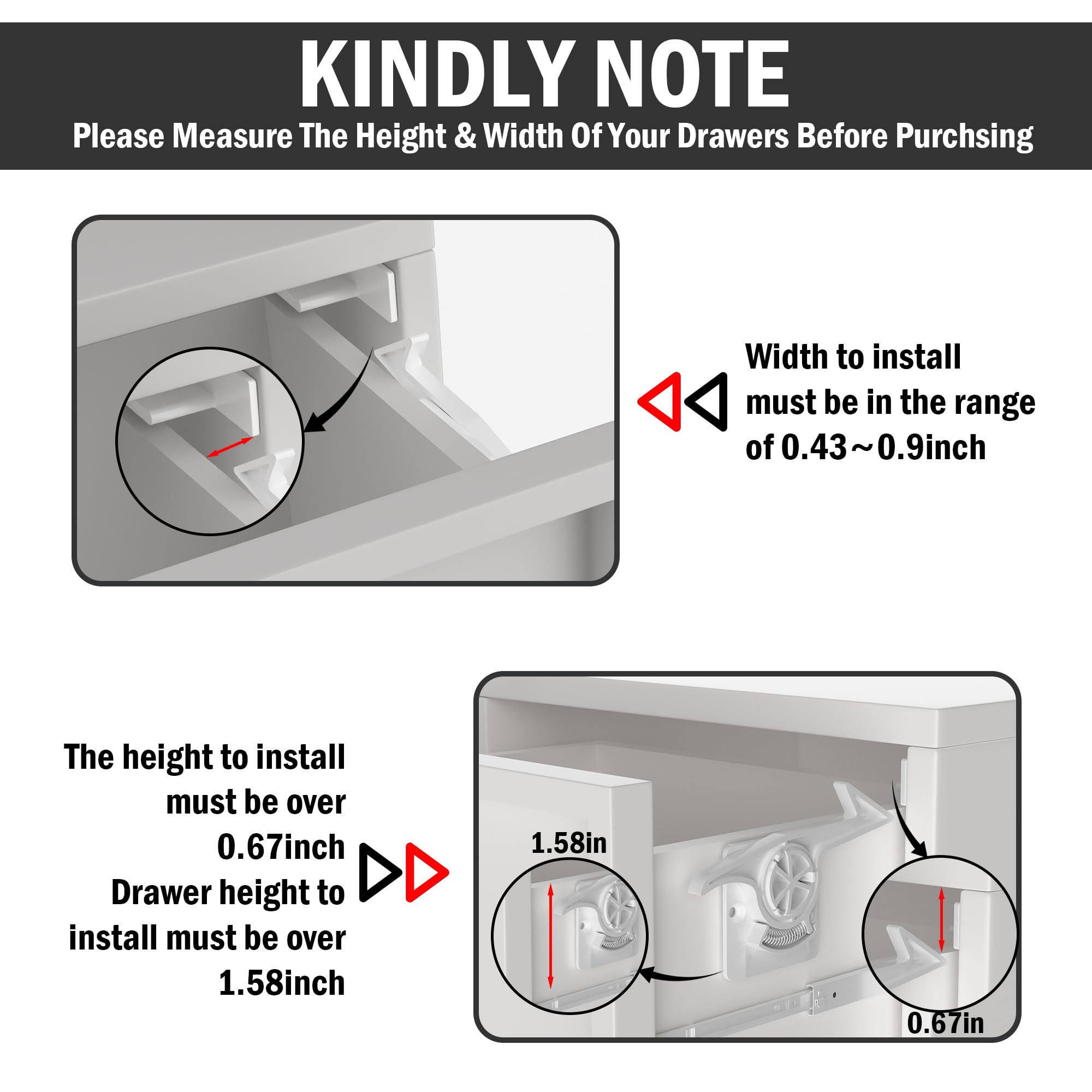 TLAUHANG external installation saves interior space while keeping drawers ready for use.