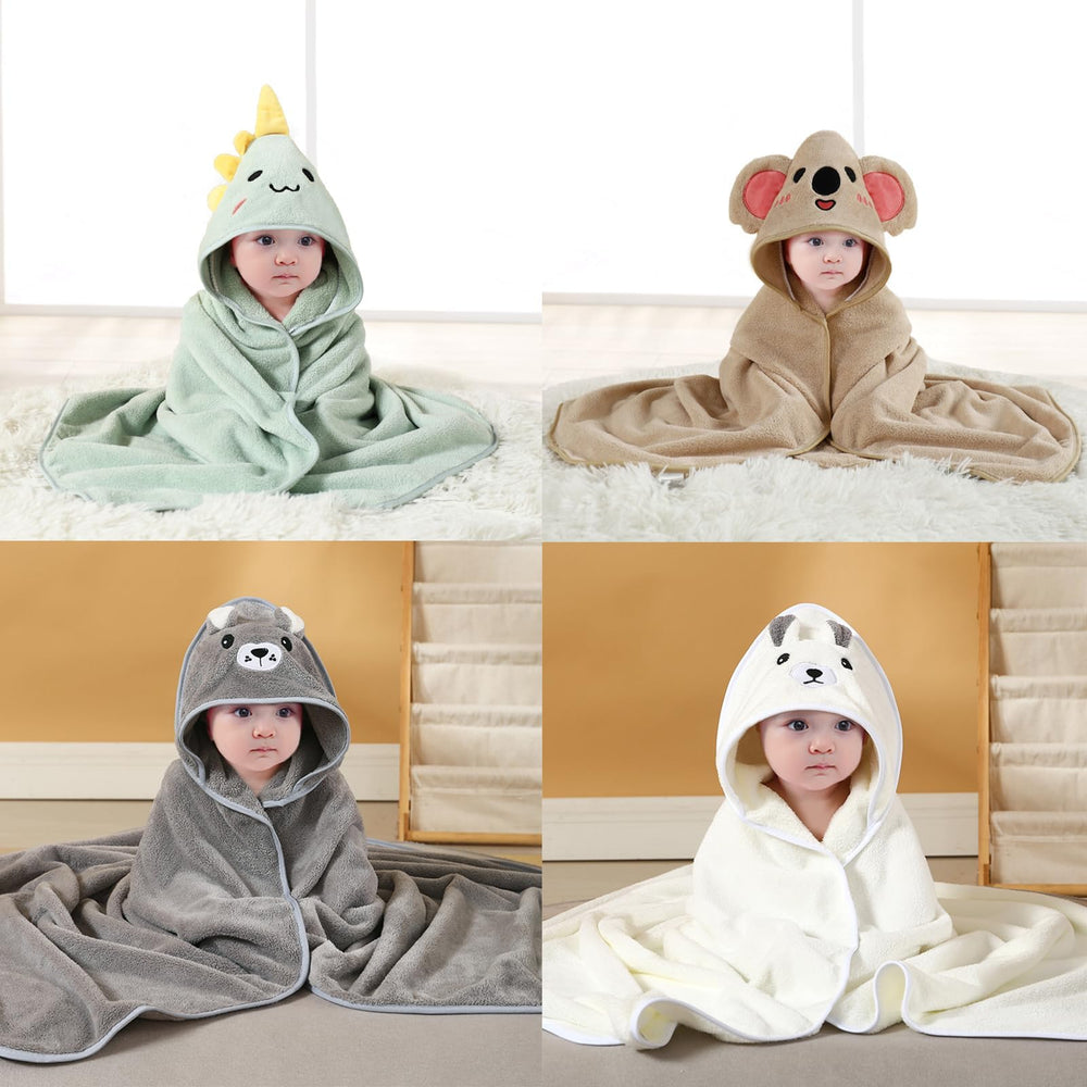 TMIELYBS hooded towel with bunny hood, playful design for cheerful post-bath drying