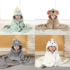 TMIELYBS hooded towel with bunny hood, playful design for cheerful post-bath drying