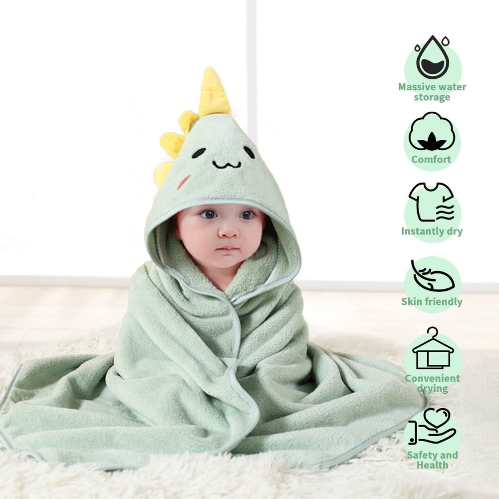 TMIELYBS hooded towel with raccoon hood, keeps little one warm after splashes