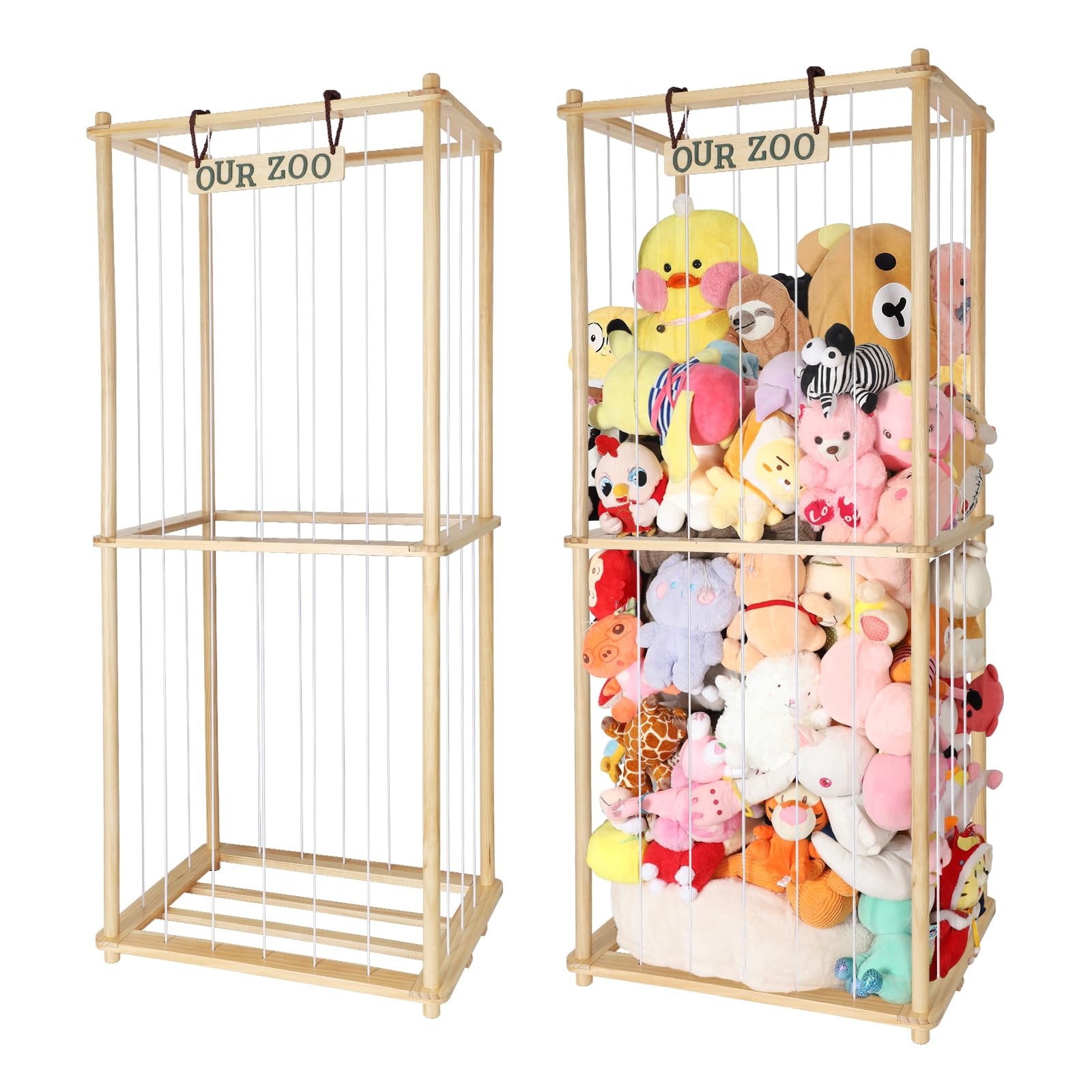 TNAMASUN 63 inch storage shelf showcasing plush toy capacity and organized display