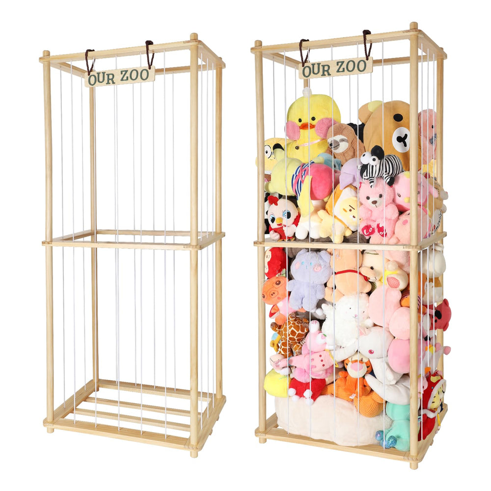 TNAMASUN 63 inch storage shelf showcasing plush toy capacity and organized display