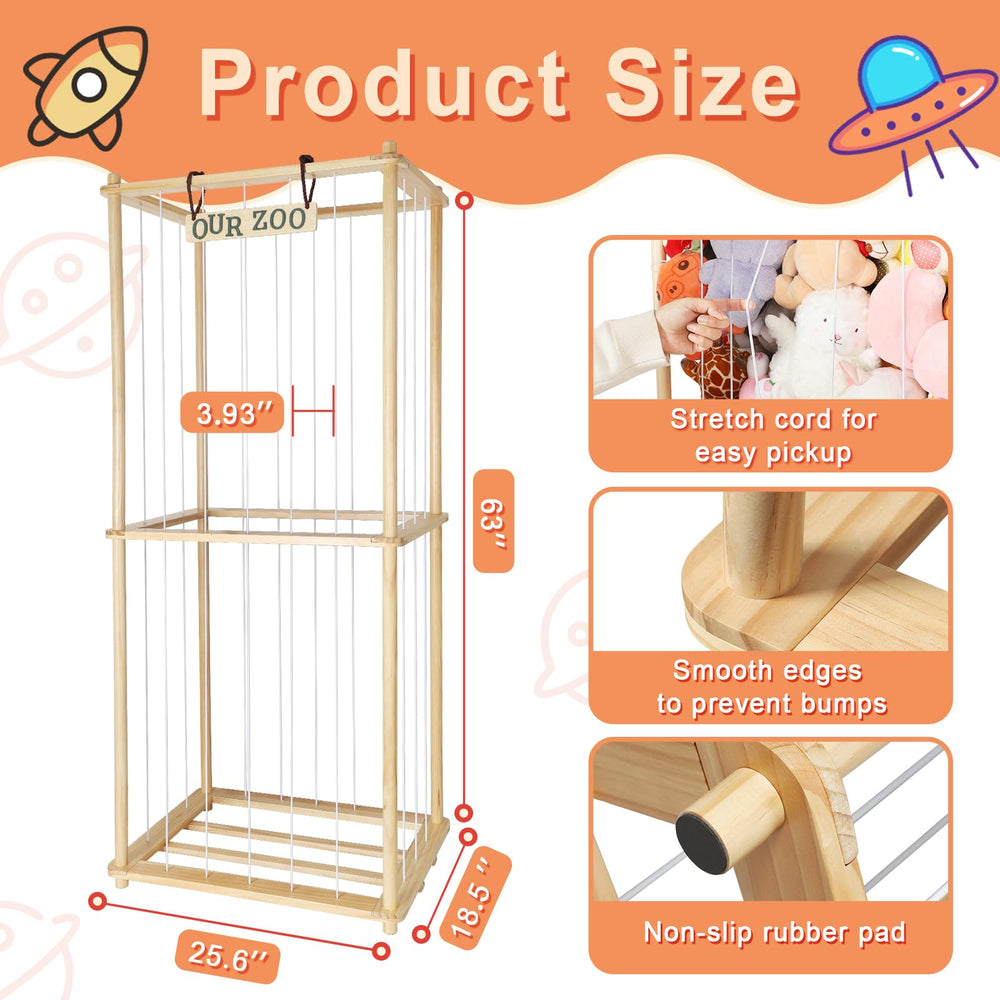 TNAMASUN elastic cord system provides quick access to favored stuffed animals