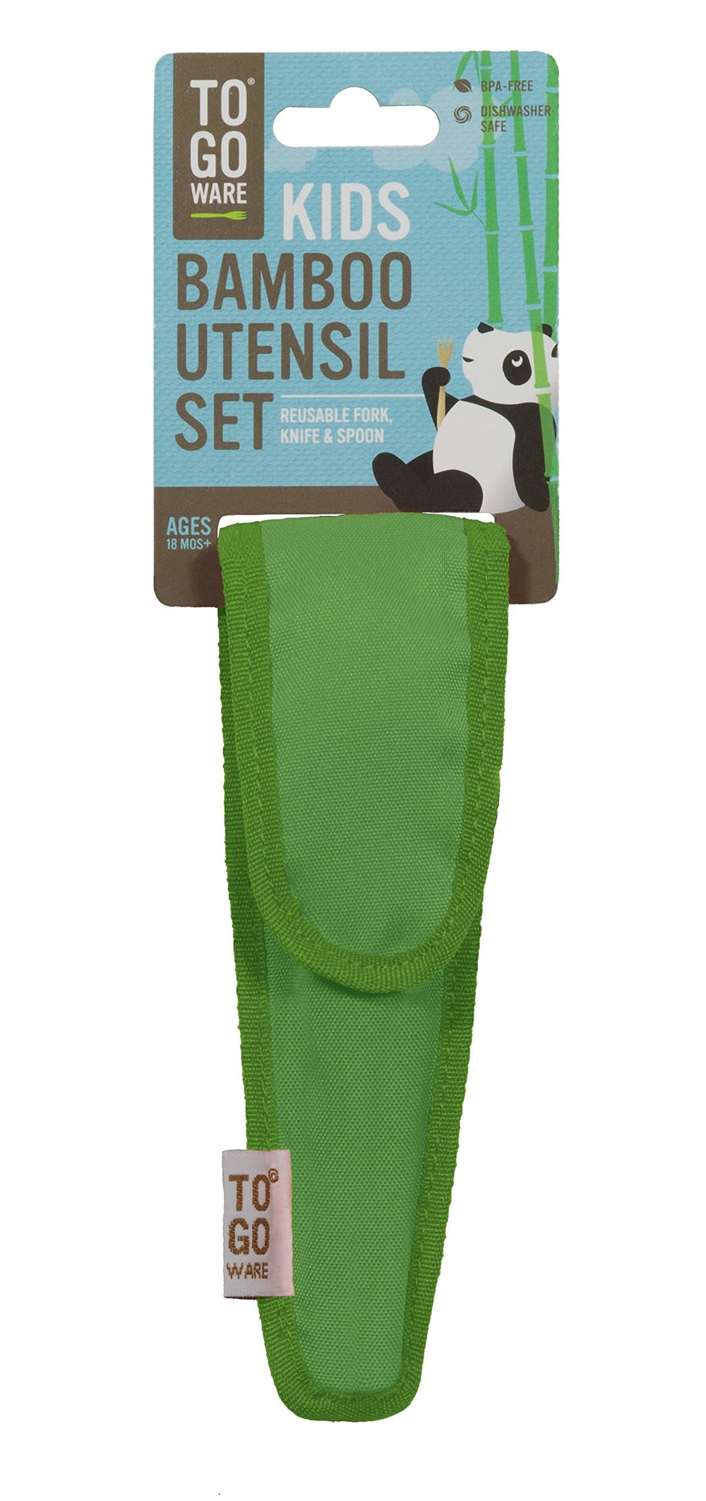 TO GO WARE Kiwi Green utensils with spoon and fork, heat- and stain-resistant material.