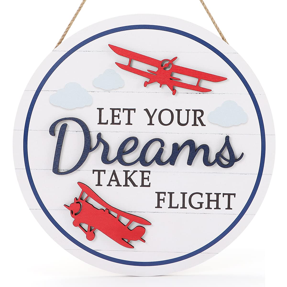 TOARTi 3D airplane wall hanging; durable wood adds whimsy to kids' rooms.
