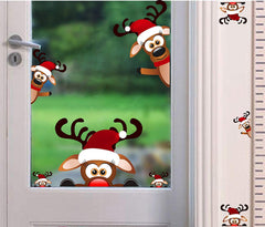 TOARTi Christmas reindeer wall decal set decorating a window for festive charm.