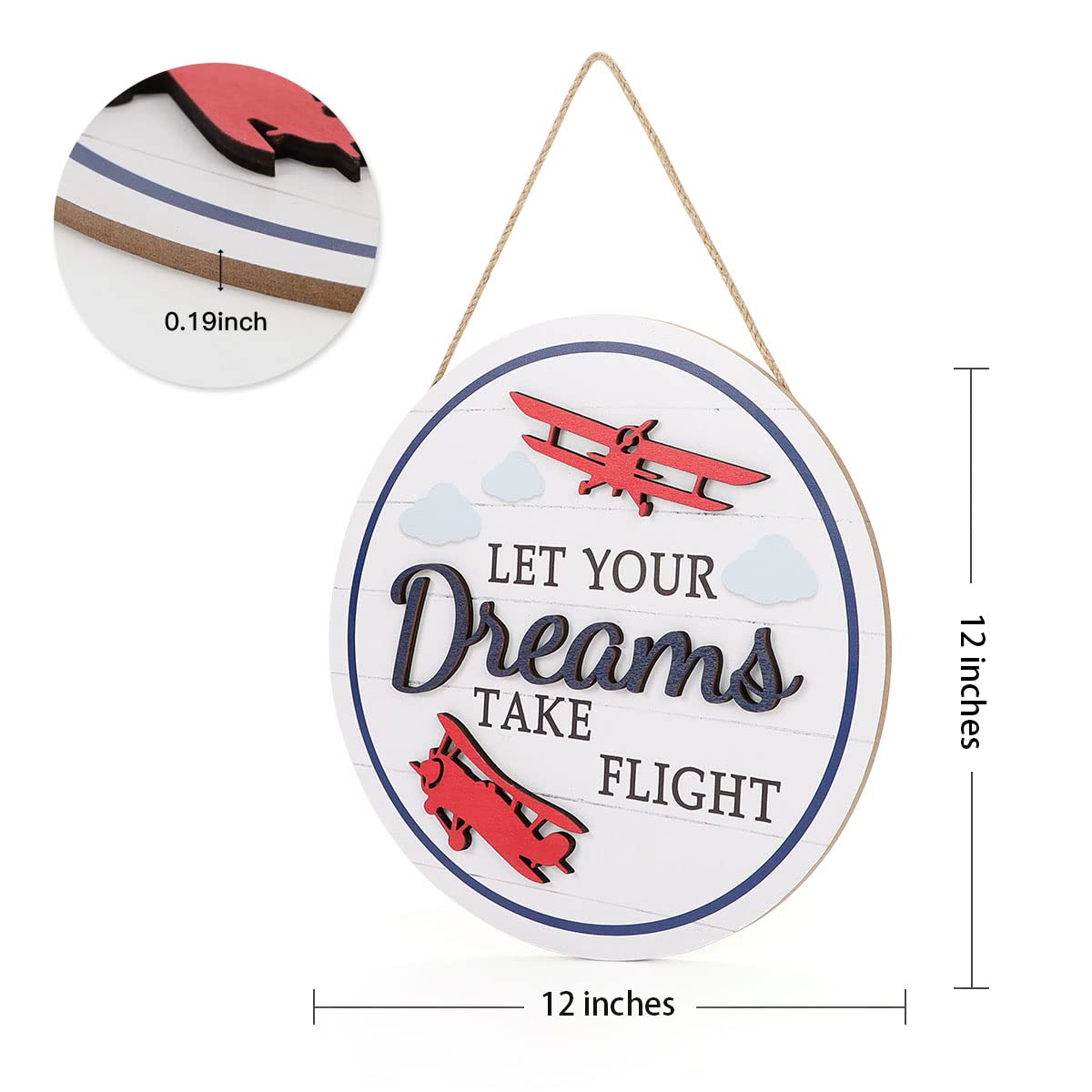 TOARTi wooden airplane wall decor; durable and colorful for everyday use.