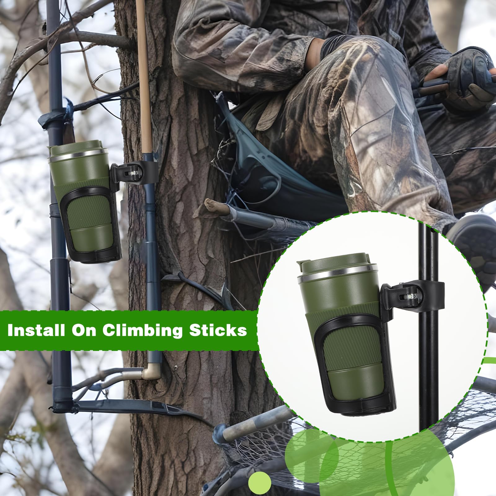 Tobeelec 6in1 lightweight, durable plastic cup holder for travel.