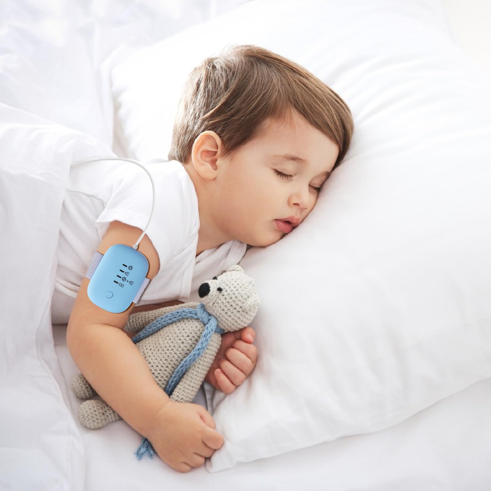 Tobiwibby blue flashing light complements sound alerts at night