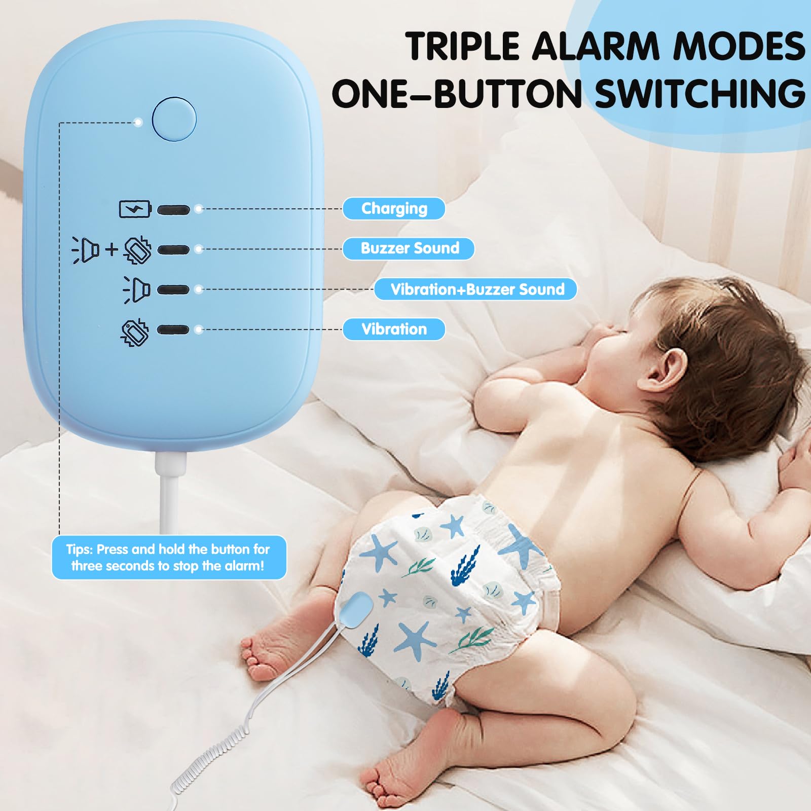 Tobiwibby dual sensor clips provide reliable bedwetting detection