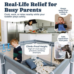 Todale Baby Play Yard—easy-access zipper gate for independent play.