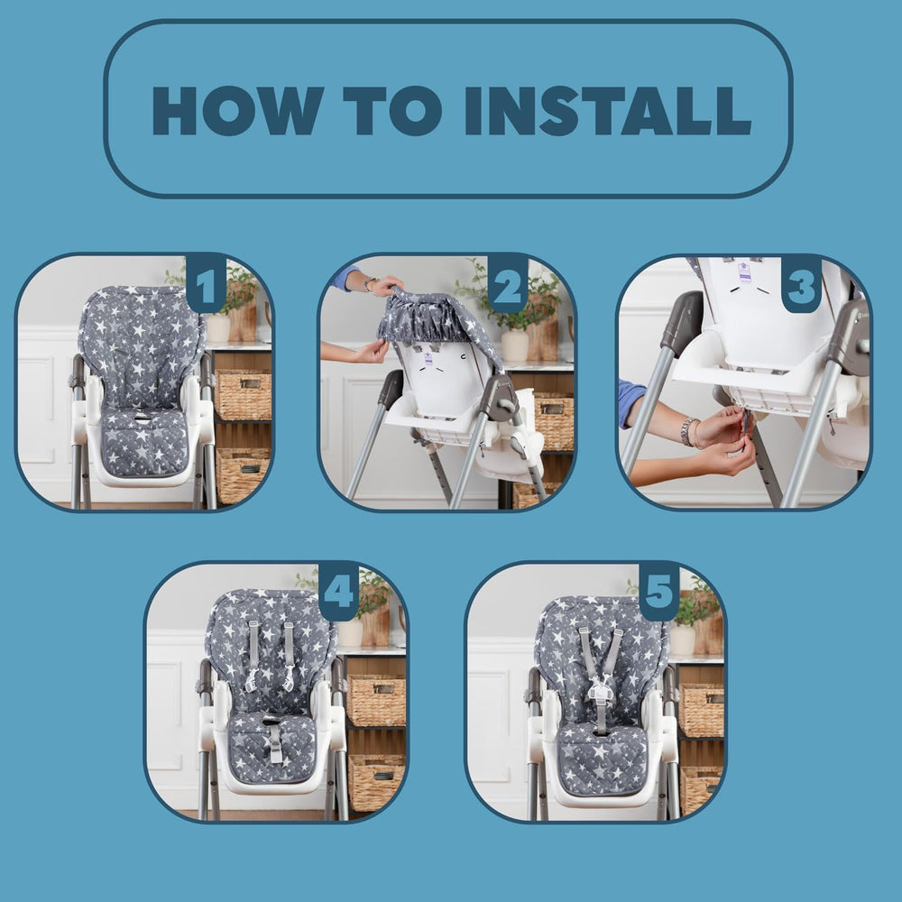 Todays Kids high chair pad installation ease with side ties