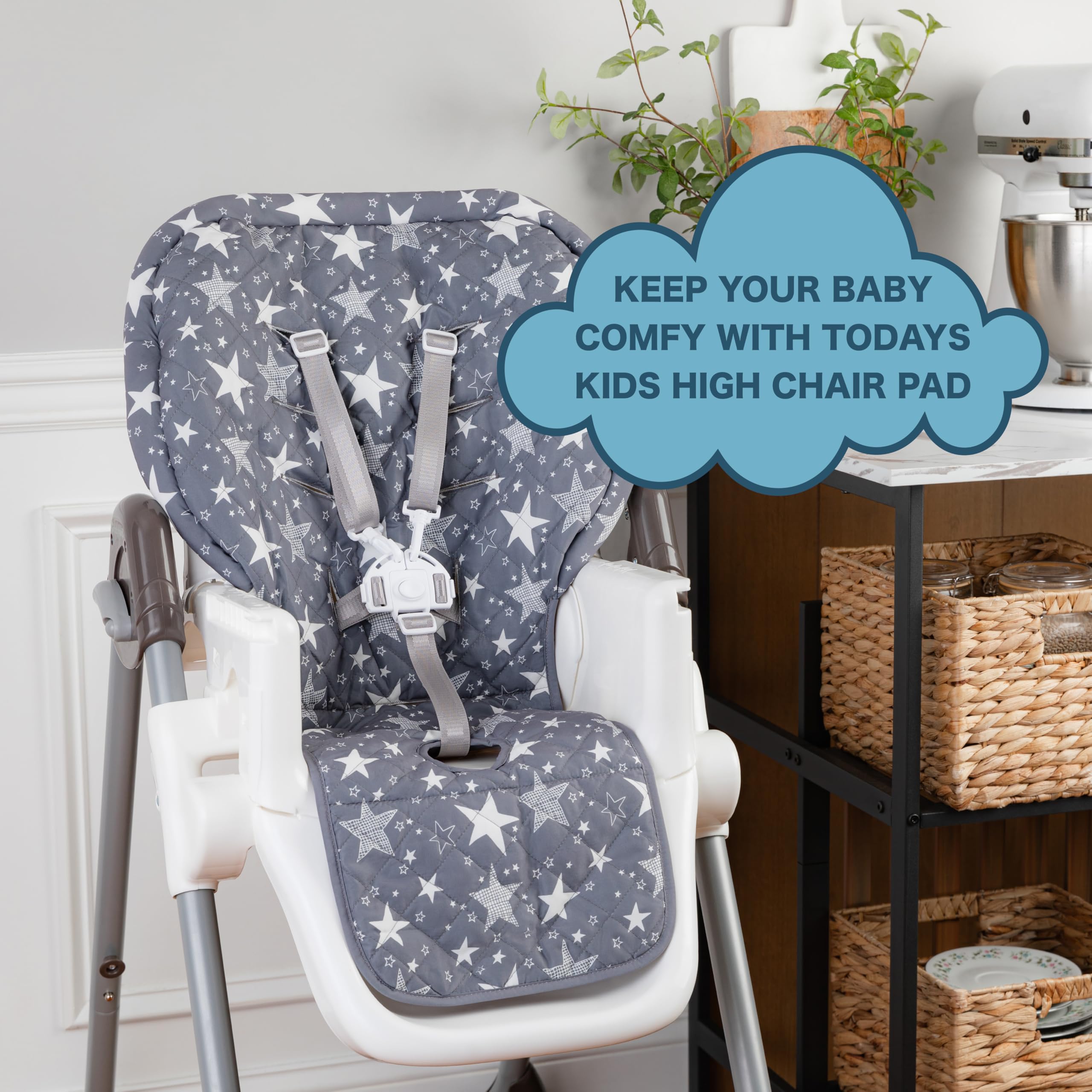 Todays Kids high chair pad ready for everyday mealtime cleanup