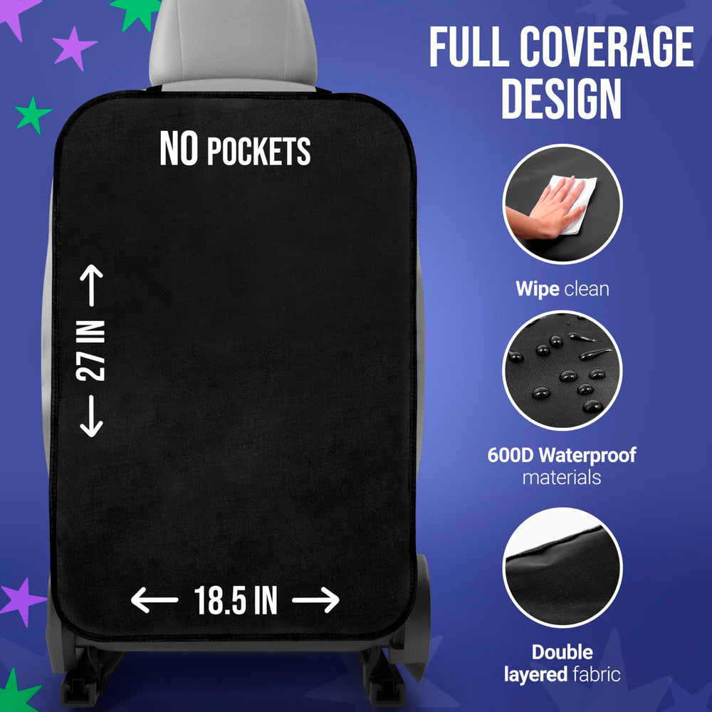 Todays Kids kick mats backseat organizer side setup showing adjustable straps.