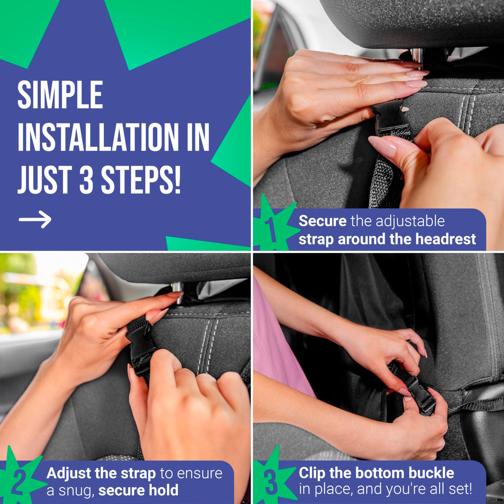 Todays Kids backseat organizer with strap closure for secure fit.