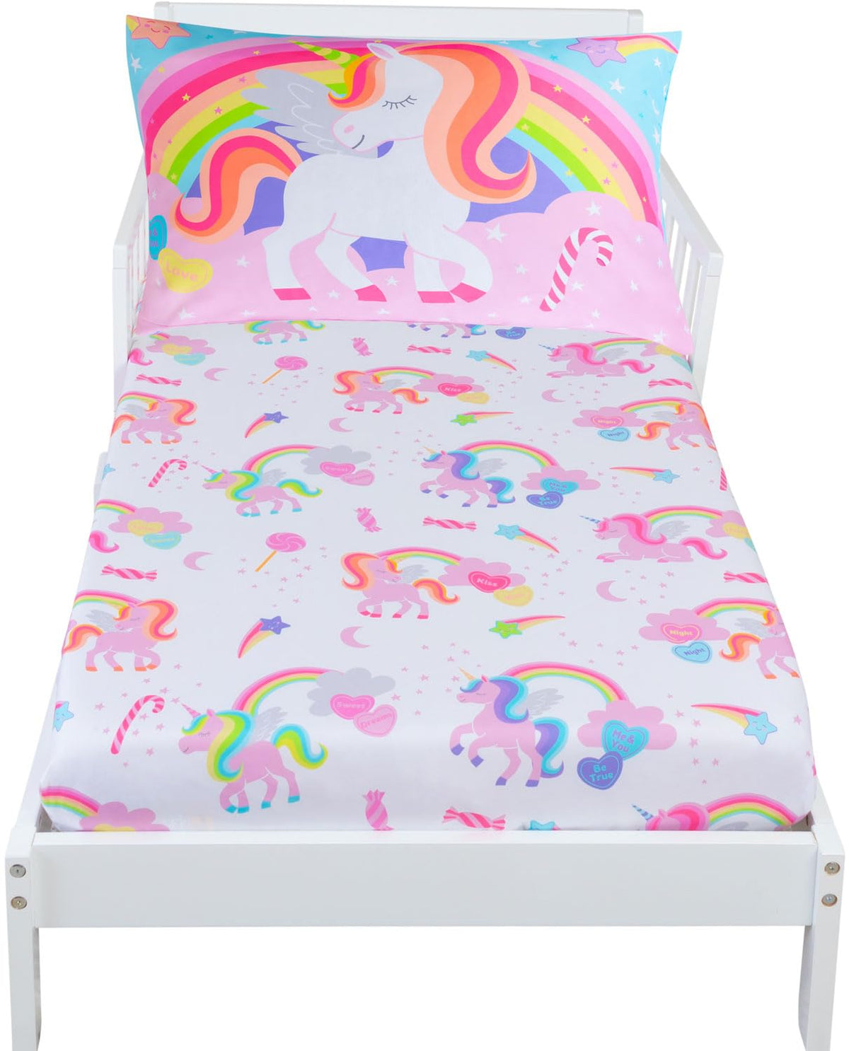 Todays Kids unicorn bedding set for toddlers, cozy sheets for peaceful nights.