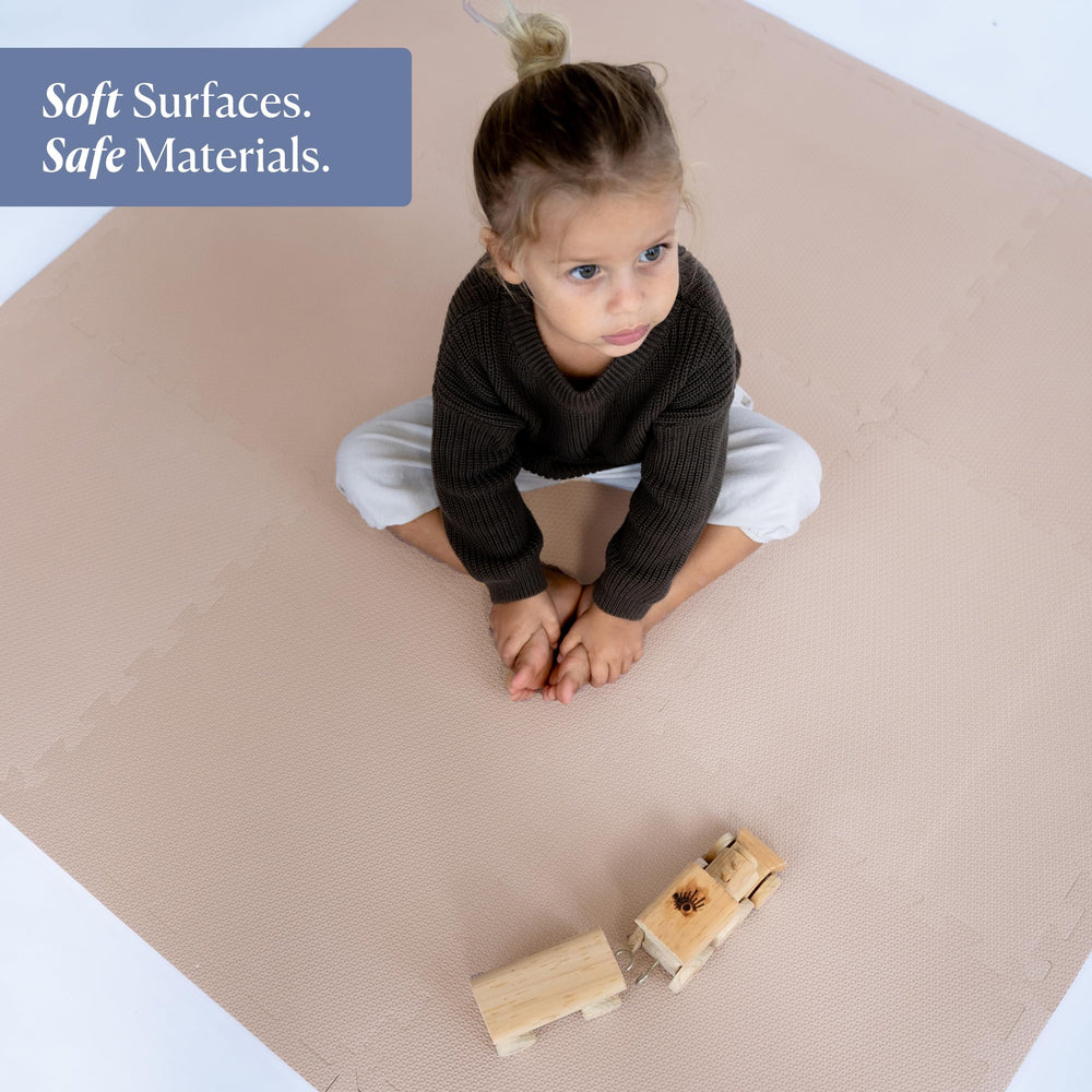 Toddlekind soft plush foam close-up shows thickness and gentle texture.