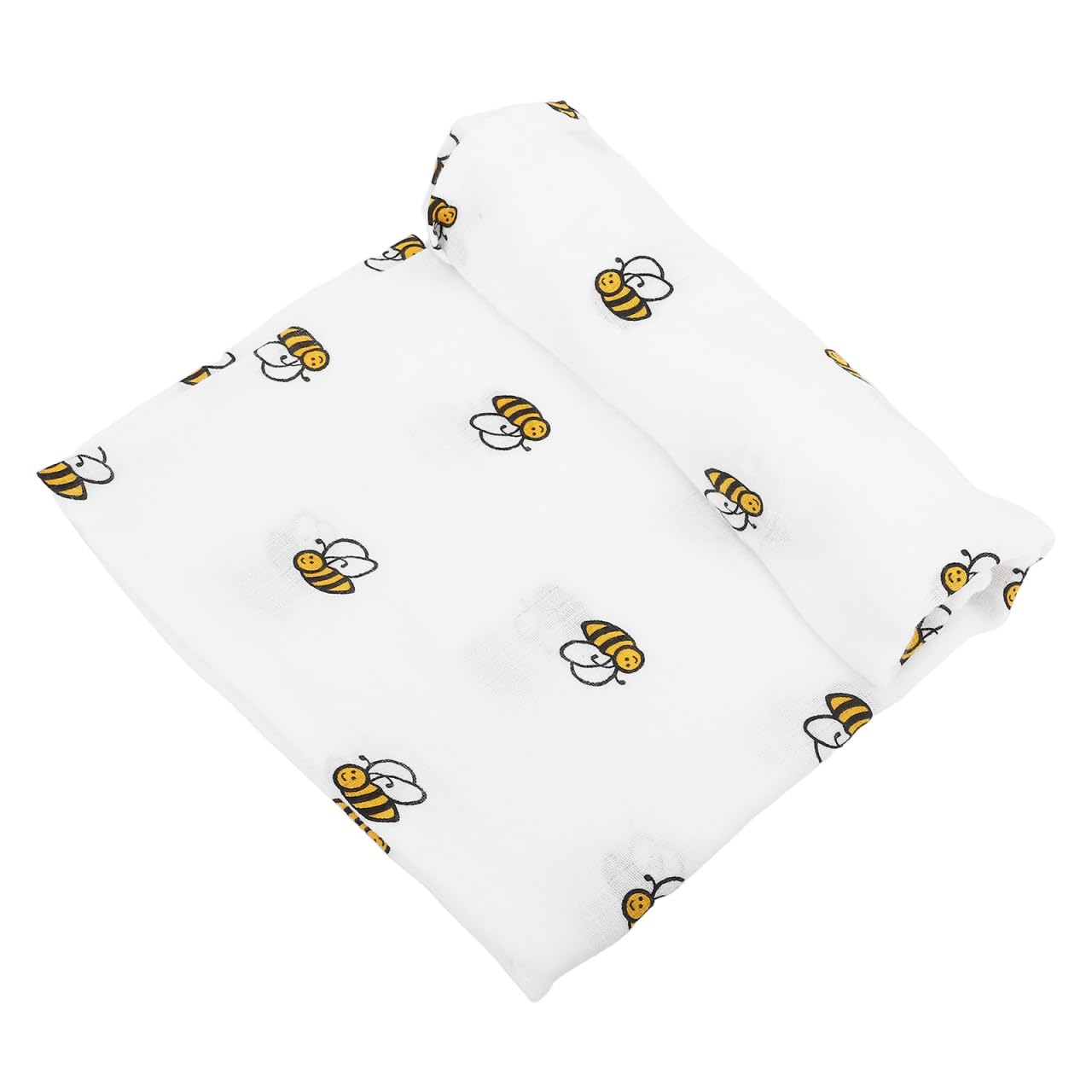 Toddmomy cotton muslin swaddle with bee pattern keeps baby cozy and secure.