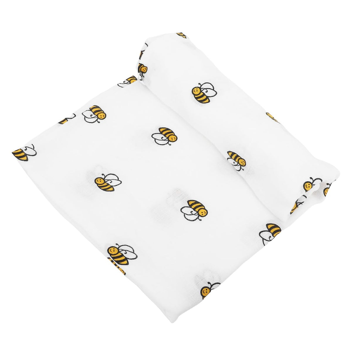Toddmomy cotton muslin swaddle with bee pattern keeps baby cozy and secure.