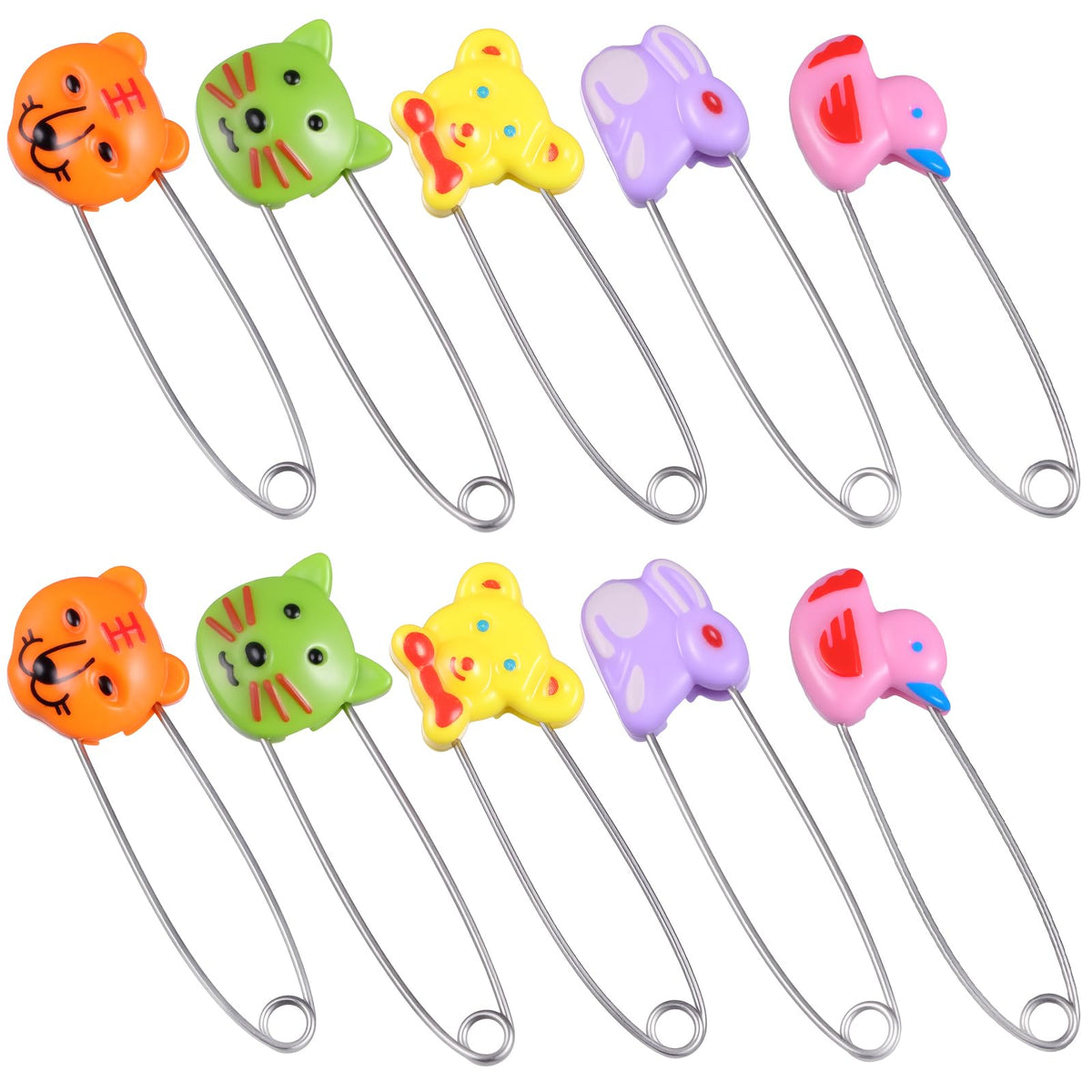 Toddmomy safety pins with locking heads secure cloth diapers safely.